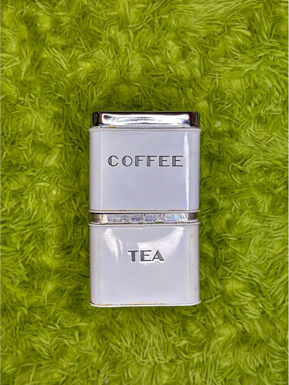 Garner Ware Vintage Chrome Metal Coffee Tea Stacking Canisters
